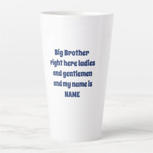 Caneca De Café Latte Irmão Mais Velho Nome Personalizado – Design de Fa
