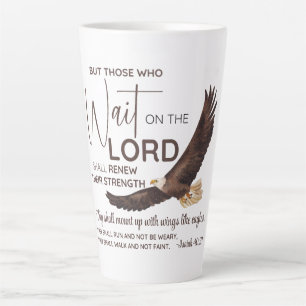 Caneca De Café Latte Isaiah 40:31 Aqueles que Esperam na Escritura do S