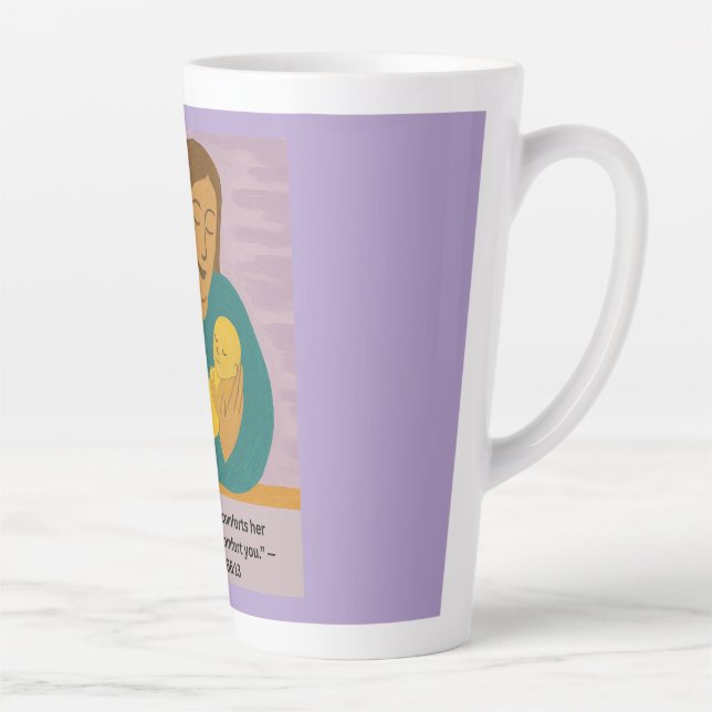 Caneca De Café Latte Isaiah 66:13 Comforting Mother and Baby Postcard (Direita)