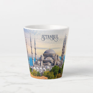 Caneca De Café Latte Istambul de texto personalizado