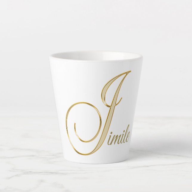 Caneca De Café Latte "J inicial"  (Frente)