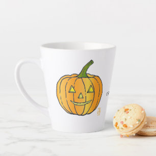 Caneca De Café Latte Jack-o-lanterno 12 oz.