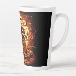 Caneca De Café Latte Jack-o'lantern e Witeton Skeleton Latte Mug