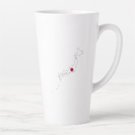 Caneca De Café Latte Japan flag on the map