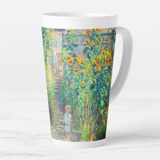 Caneca De Café Latte Jardim da Flor Monet (Ângulo direito)