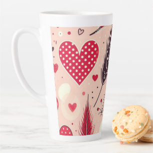 Caneca De Café Latte Jardim de Amor do Dia de os namorados Whimsso
