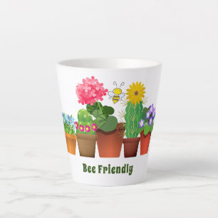 Caneca De Café Latte Jardim de Flores de Cacto Fofo