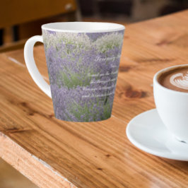 Caneca De Café Latte Jardim de Lavanda da Serenidade Inspiradora