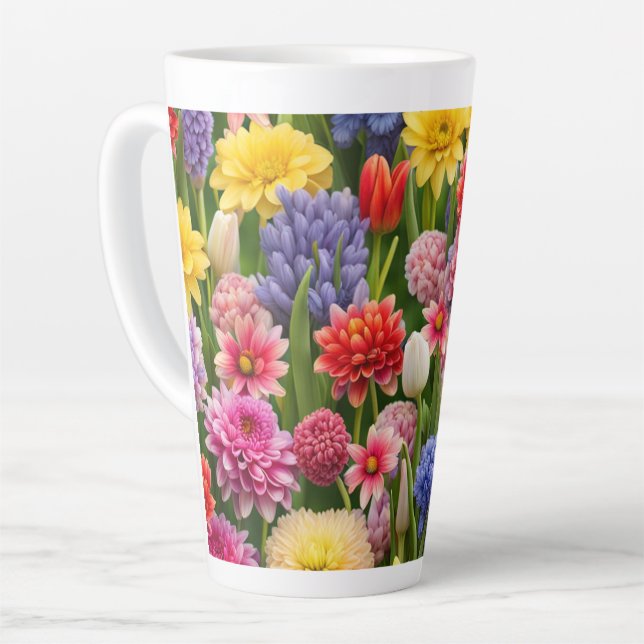 Caneca De Café Latte Jardim Flor nº 44 - (Ângulo esquerdo)