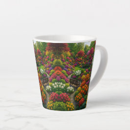 Caneca De Café Latte Jardim Floral