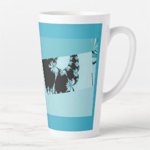 Caneca De Café Latte Jardim fractal lagoa