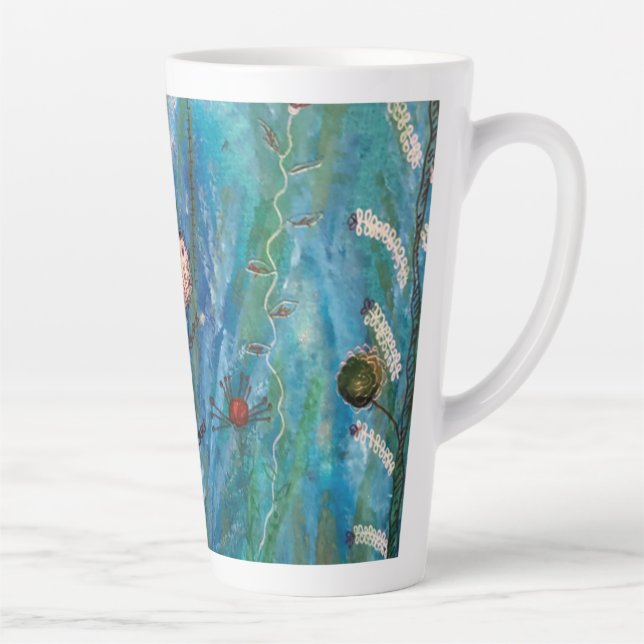 Caneca De Café Latte Jardim oceânico (Direita)