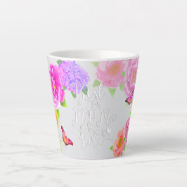 Caneca De Café Latte Jardim Romântico de Peões Melhor Cinza Mãe