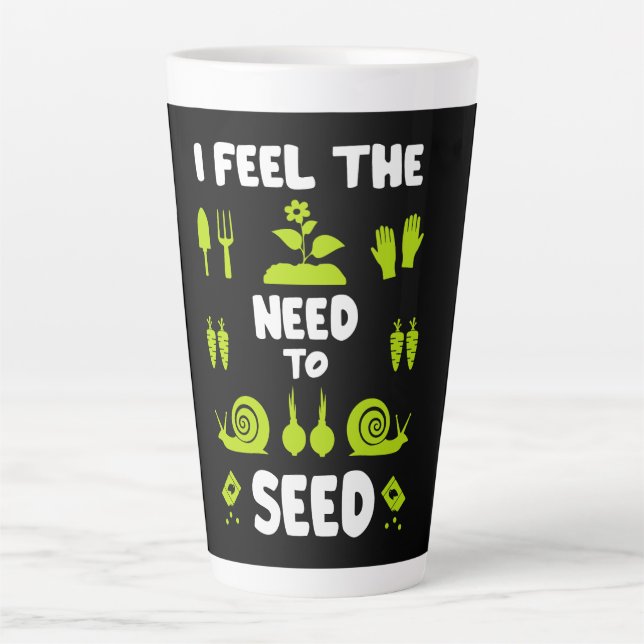 Caneca De Café Latte Jardinagem Engraçado (Frente)