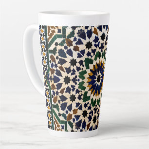 Caneca De Café Latte Jarra de Armazenamento em Cerâmica com Padrão Geom