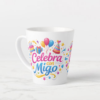 Caneca De Café Latte Jarra Personalizada “Celebra Conmigo” | Ideal para