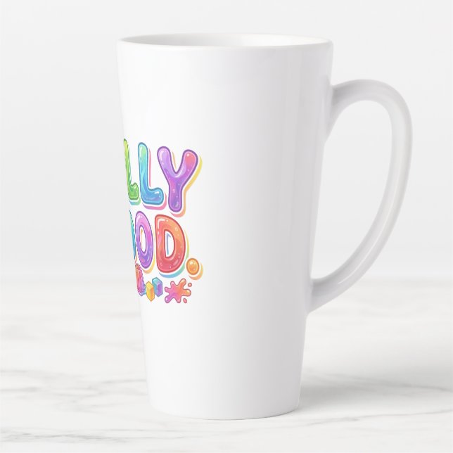 Caneca De Café Latte Jelly Good – Design de Camiseta com Pun Cute de Je (Direita)