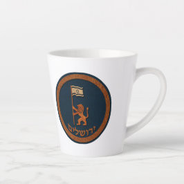 Caneca De Café Latte Jerusalem Day Lion com Bandeira
