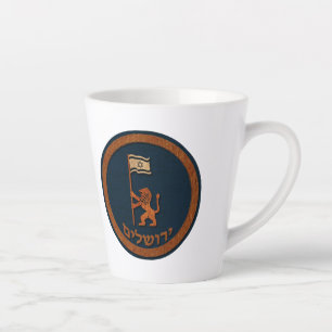 Caneca De Café Latte Jerusalem Day Lion com Bandeira