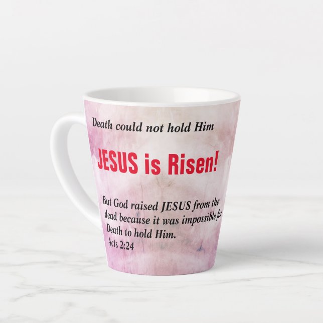 Caneca De Café Latte JESUS É RISEN Christian Páscoa Cross (Ângulo esquerdo)