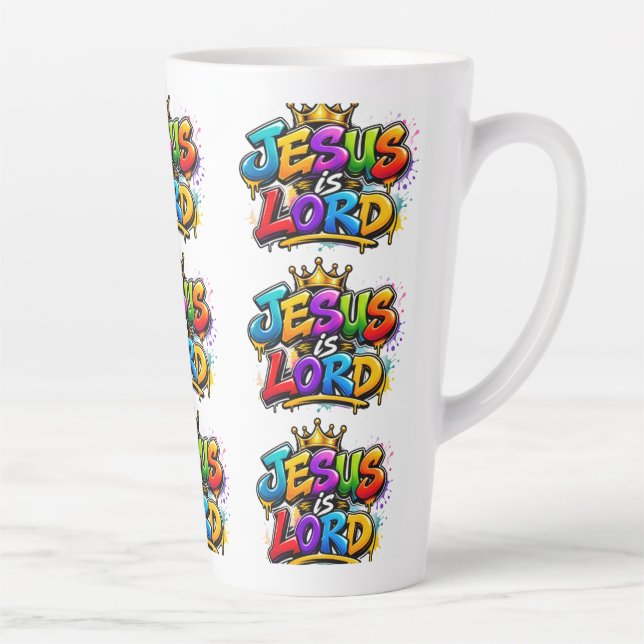 Caneca De Café Latte Jesus é Senhor (Direita)