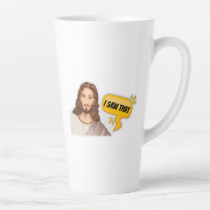 Caneca De Café Latte Jesus, Eu Vi Isso