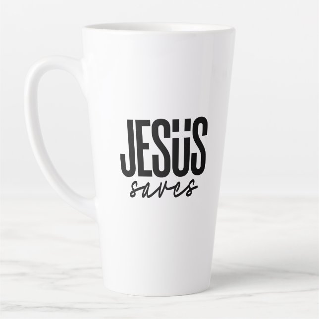 CANECA DE CAFÉ LATTE JESUS SALVA (Esquerda)