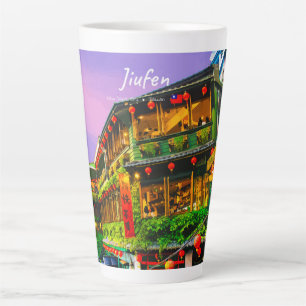 Caneca De Café Latte Jiufen, Taiwan - Antiga Casa de Chá Grande