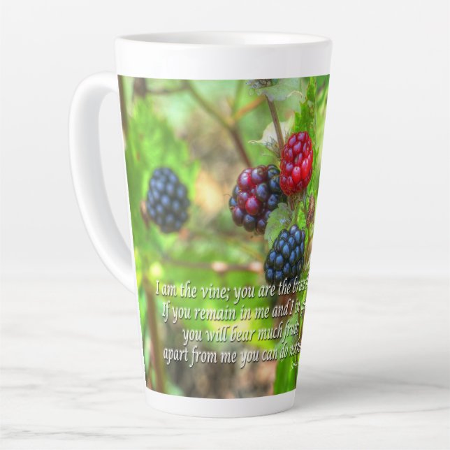 Caneca De Café Latte João 15:5 (Ângulo esquerdo)