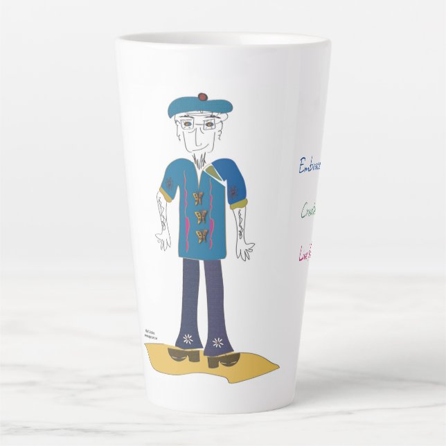 Caneca De Café Latte 'Joey' - Viva Sua Sabedoria (M) Lata (Frente)