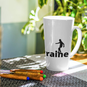 Caneca De Café Latte Jogador de futebol ucraniano usando ponto como bol