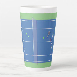 Caneca De Café Latte Jogador de Tênis Moderno da Tênis Azul