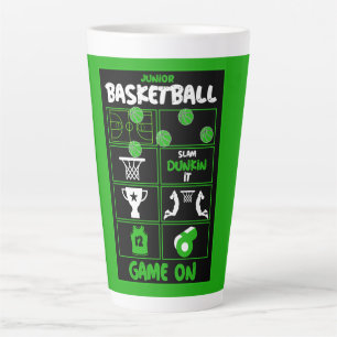 Caneca De Café Latte Jogadores De Basquete Júnior
