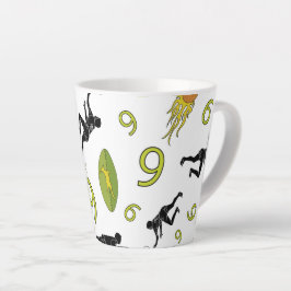 Caneca De Café Latte Jogos de Rugby estão ligados