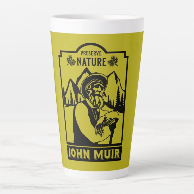 Caneca De Café Latte John Muir Conservador Americano (Frente)