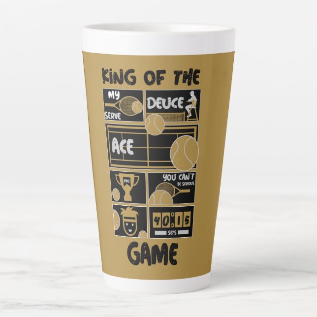 Caneca De Café Latte Jovens Tênis do Jogo (Frente)