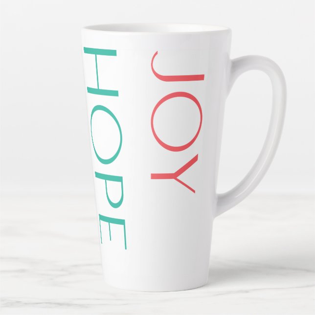 Caneca De Café Latte Joy, Hope, Love, Peace (Direita)