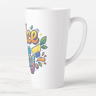 Caneca De Café Latte Juice o Dia – Motivação Divertida de Cítricos