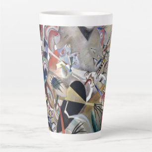 Caneca De Café Latte Kandinsky Na Trabalho de arte Cinza Da Abstrato