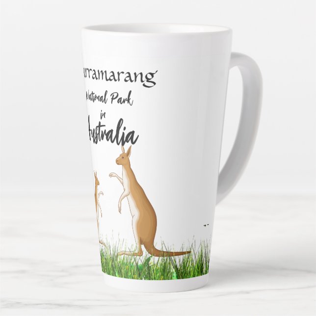 Caneca De Café Latte Kangaroo (Ângulo direito)