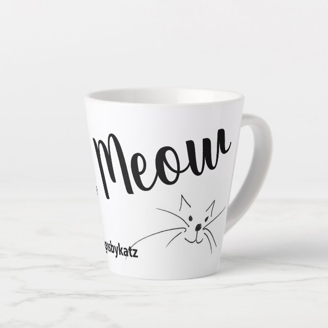 Caneca De Café Latte Katz Meow (Ângulo direito)