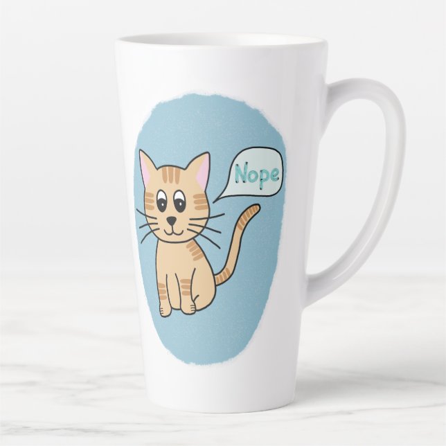 Caneca De Café Latte Katze sagt NOPE (Direita)
