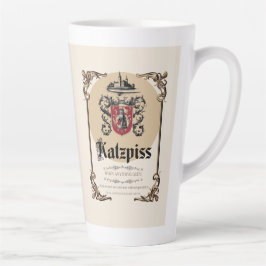 Caneca De Café Latte Katzpiss - Etiqueta alemã de vinho parodia - Taça