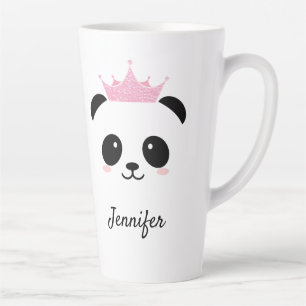 Caneca De Café Latte Kawaii panda rainha fofa personalizada