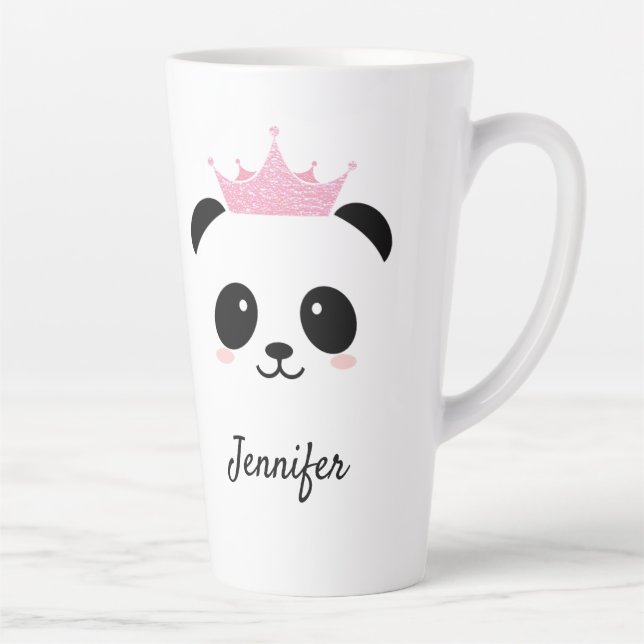 Caneca De Café Latte Kawaii panda rainha fofa personalizada (Direita)