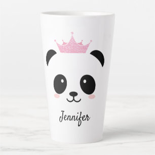 Caneca De Café Latte Kawaii panda rainha fofa personalizada