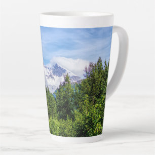 Caneca De Café Latte Kenai Fjords Montanhas Snowy