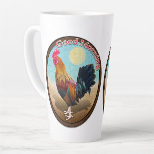 Caneca De Café Latte Key West - Galo Cigano Bom Dia Oval Vintage
