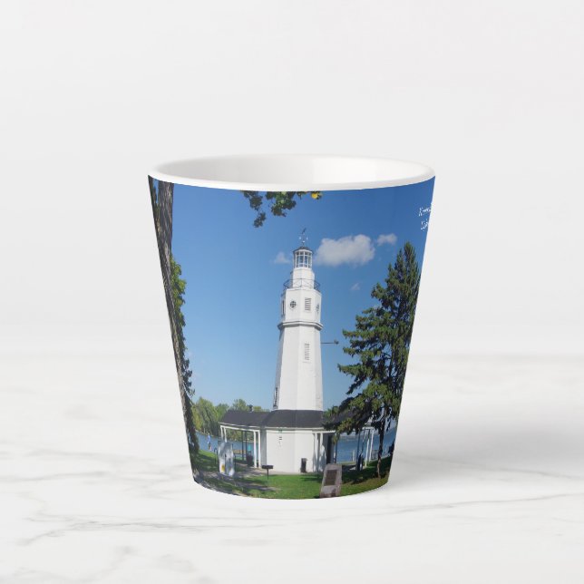 Caneca De Café Latte Kimberly Point Lighthouse latte glass (Frente)