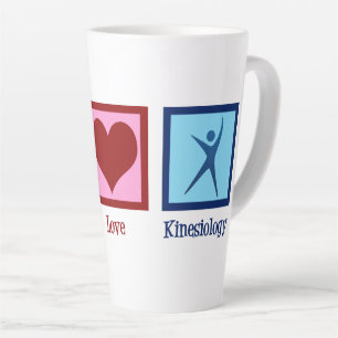 Caneca De Café Latte Kinesiologista Peace Love Kinesiology